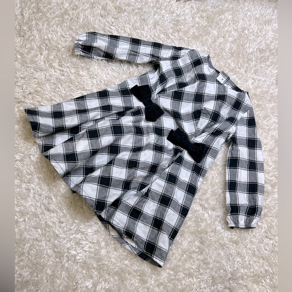 CARTER’S || LIKE NEW Black/White Gingham Print Dress w/ Bows Toddler Girl (18M) - Picture 3 of 6